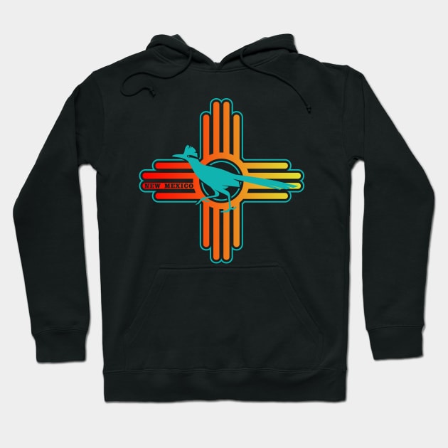 New Mexico Zia with Roadrunner Hoodie by Carlosj1313